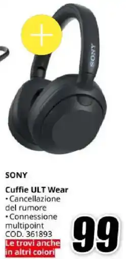 MediaWorld SONY Cuffie ULT Wear offerta