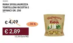Prezzemolo e Vitale Rana sfogliagrezza tortelloni ricotta e spinaci offerta