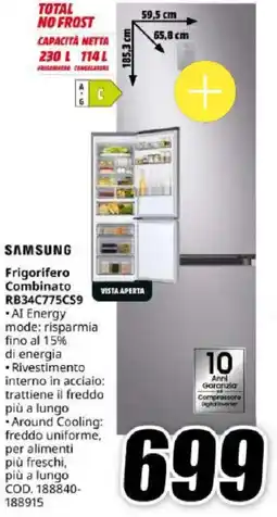 MediaWorld SAMSUNG Frigorifero Combinato RB34C775CS9 offerta