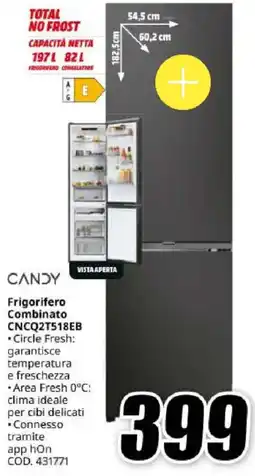 MediaWorld CANDY Frigorifero Combinato CNCQ2T518EB offerta