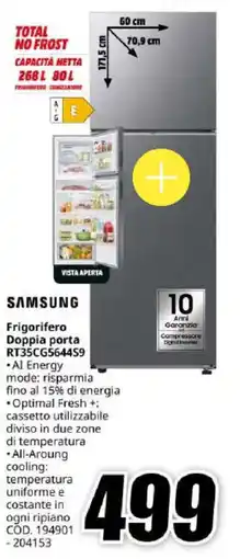 MediaWorld SAMSUNG Frigorifero Doppia porta RT35CG564459 offerta