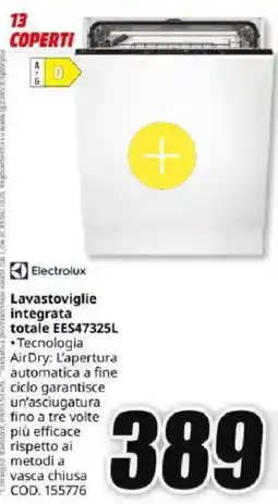 MediaWorld Electrolux Lavastoviglie integrata totale EES47325L offerta