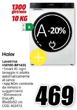 MediaWorld Haier Lavatrice HW100-BP1435 offerta