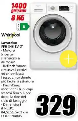 MediaWorld Whirlpool Lavatrice FFB 846 SV IT offerta