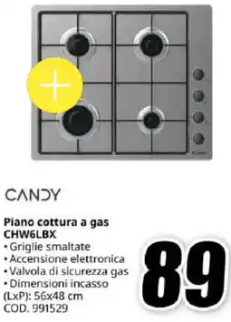 MediaWorld CANDY Piano cottura a gas CHW6LBX offerta