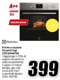 MediaWorld Electrolux Forno a vapore SteamCrisp COCGH44TX0 offerta
