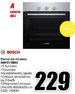 MediaWorld BOSCH Forno da incasso HBF011BRO offerta