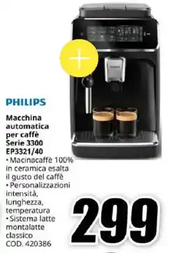 MediaWorld PHILIPS Macchina automatica per caffè Serie 3300 EP3321/40 offerta