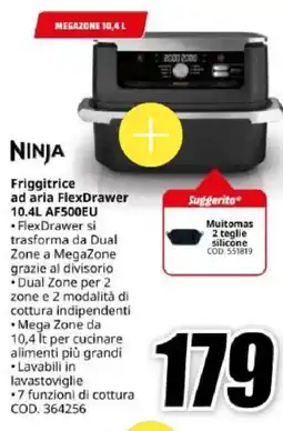 MediaWorld NINJA Friggitrice ad aria FlexDrawer 10.4L AF500EU offerta