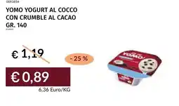 Prezzemolo e Vitale Yomo yogurt al cocco con crumble al cacao offerta