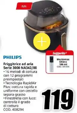 MediaWorld PHILIPS Friggitrice ad aria Serie 3000 NA342/00 offerta