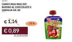 Prezzemolo e Vitale Cameo muu muu go! budino al cioccolato e vaniglia offerta