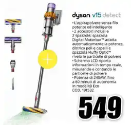 MediaWorld dyson v15 detect L'aspirapolvere senza filo offerta