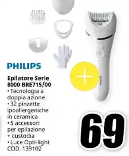 MediaWorld PHILIPS Epilatore Serie 8000 BRE715/00 offerta