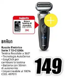 MediaWorld BRAUN Rasoio Elettrico Serie 7 72-C1200s offerta