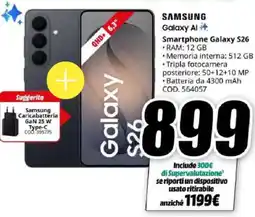 MediaWorld Samsung Smartphone Galaxy S26 offerta