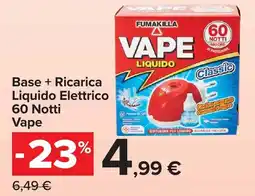 Carrefour Market Base + Ricarica Liquido Elettrico 60 Notti Vape offerta