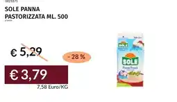 Prezzemolo e Vitale Sole panna pastorizzata offerta