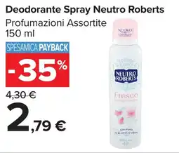 Carrefour Market Deodorante Spray Neutro Roberts offerta