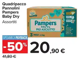 Carrefour Market Quadripacco Pannolini Pampers Baby Dry offerta