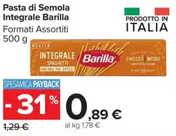 Carrefour Market Pasta di Semola Integrale Barilla offerta