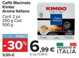 Carrefour Market Caffè Macinato Kimbo Aroma Italiano offerta