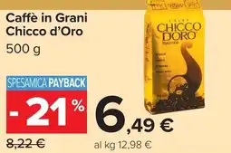 Carrefour Market Caffè in Grani Chicco d'Oro offerta