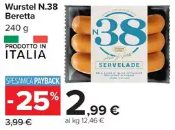 Carrefour Market Wurstel N.38 Beretta offerta
