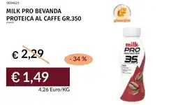 Prezzemolo e Vitale Milk pro bevanda proteica al caffe offerta