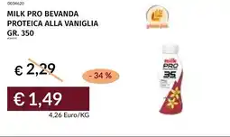 Prezzemolo e Vitale Milk pro bevanda proteica alla vaniglia offerta