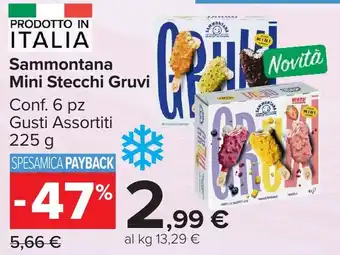 Carrefour Market Sammontana Mini Stecchi Gruvi offerta