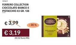 Prezzemolo e Vitale Ferrero collection cioccolato bianco e pistacchio x3 offerta