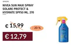 Prezzemolo e Vitale Nivea sun maxi spray solare protect & hydrate SPF50 offerta