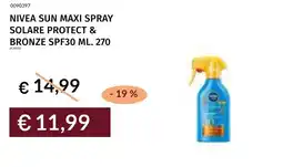Prezzemolo e Vitale Nivea sun maxi spray solare protect & bronze SPF30 offerta