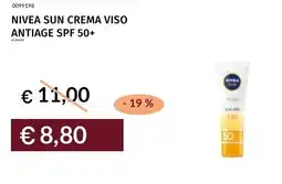 Prezzemolo e Vitale Nivea sun crema viso antiage SPF 50+ offerta