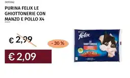 Prezzemolo e Vitale Purina felix le ghiottonerie con manzo e pollo x4 offerta