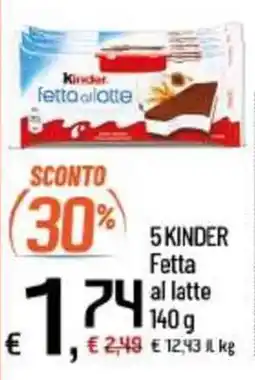 Famila 5 KINDER Fetta al latte offerta