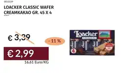 Prezzemolo e Vitale Loacker classic wafer creamkakao offerta
