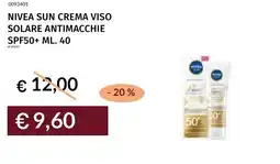 Prezzemolo e Vitale Nivea sun crema viso solare antimacchie spf50+ offerta