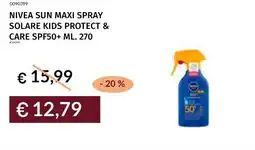 Prezzemolo e Vitale Nivea sun maxi spray solare kids protect & care spf50+ offerta