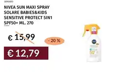 Prezzemolo e Vitale Nivea sun maxi spray solare babies&kids sensitive protect 5in1 spf50+ offerta