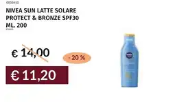Prezzemolo e Vitale Nivea sun latte solare protect & bronze spf30 offerta