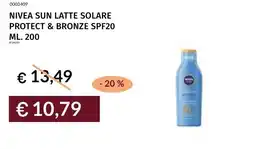 Prezzemolo e Vitale Nivea sun latte solare protect & bronze spf20 offerta