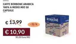 Prezzemolo e Vitale Caffe borbone arabica 100% a modo mio 50 capsule offerta