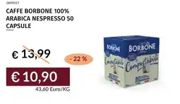 Prezzemolo e Vitale Caffe borbone 100% arabica nespresso 50 capsule offerta