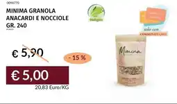 Prezzemolo e Vitale Minima granola anacardi e nocciole offerta