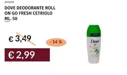 Prezzemolo e Vitale Dove deodorante roll on go fresh cetriolo offerta