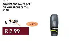 Prezzemolo e Vitale Dove deodorante roll on man sport fresh offerta