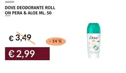Prezzemolo e Vitale Dove deodorante roll on pera & aloe offerta