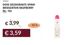 Prezzemolo e Vitale Dove deodorante spray bridgerton raspberry offerta